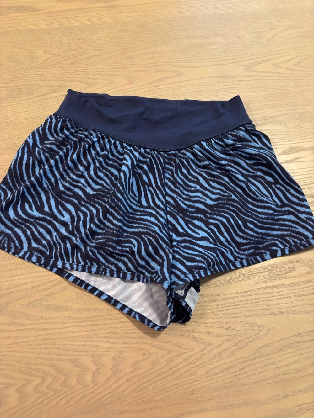 aerie Navy and Light Blue Zebra Athletic Shorts